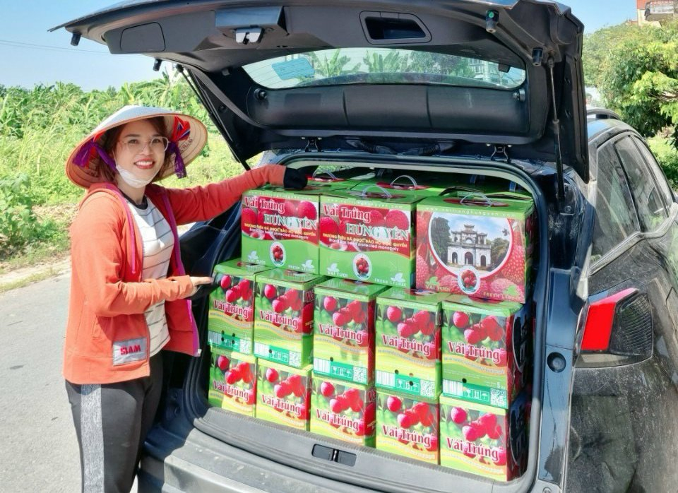 Früh reifende Hybrid-Litschis werden in Kisten verpackt und an Einzelhändler in vielen Provinzen und Städten im ganzen Land geliefert.