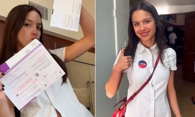 Olivia Rodrigo goes to vote early