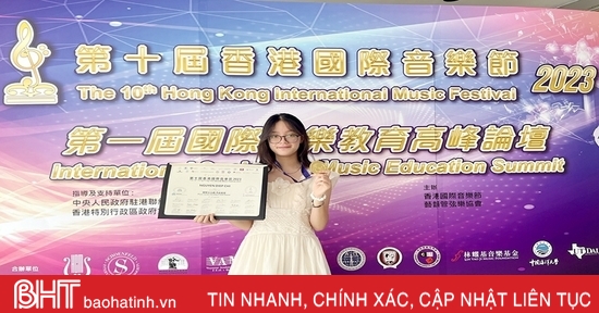 Ha Tinh female student wins gold medal at Hong Kong International Music Festival