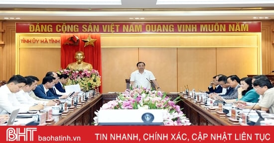 The Standing Committee of Ha Tinh Provincial Party Committee met to assess the economic situation.