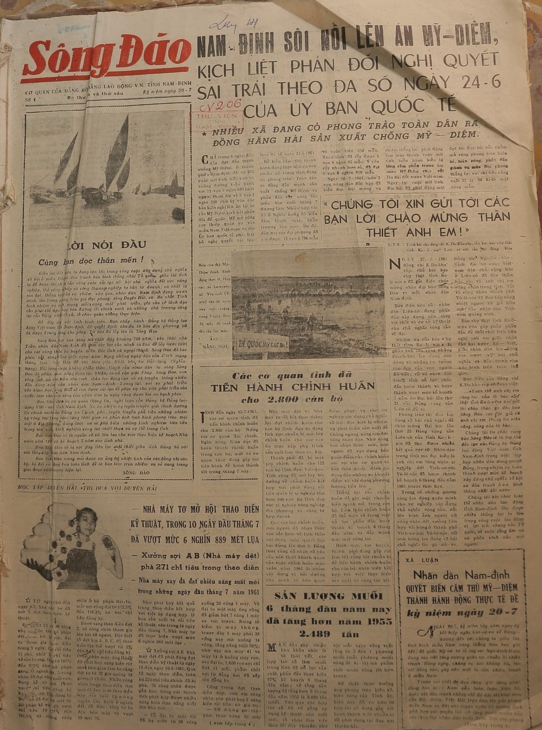 On July 20, 1961, Song Dao Newspaper officially released Issue 1