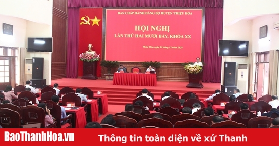 Năm 2024, Thiệu Hóa có 27/27 chỉ tiêu chủ yếu đạt và vượt