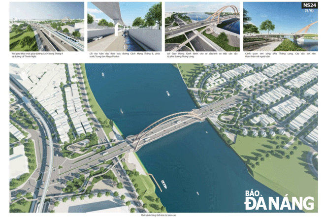 Perspective of planning and architectural design of the Le Thanh Nghi - Cach Mang Thang Tam - Thang Long traffic intersection cluster - access road to Hoa Xuan bridge. Photo: TRONG HUNG