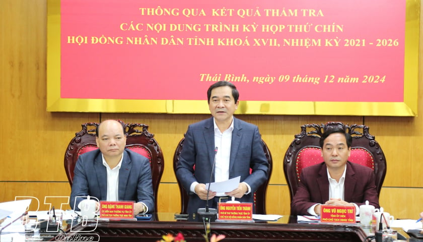 Thường trực HĐND tỉnh: Thông qua kết quả thẩm tra các nội dung trình kỳ họp thứ chín, HĐND tỉnh khóa XVII