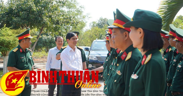 El secretario provincial del Partido felicita a las unidades militares en Phan Thiet