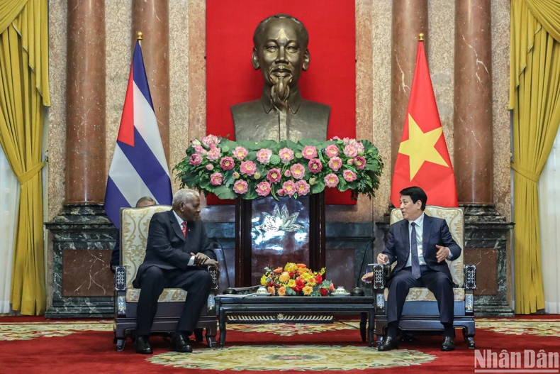 President Luong Cuong and President of the National Assembly, President of the Council of State of Cuba Esteban Lazo Hernandez