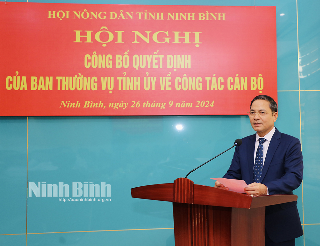 Yen Khanh-distriktets partisekreterare innehar posten som ordförande för Ninh Binh-provinsens lantbrukarförening