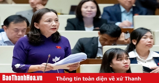 ĐBQH Cầm Thị Mẫn (Đoàn ĐBQH tỉnh Thanh Hóa) tham gia góp ý về dự án Luật Thuế tiêu thụ đặc biệt (sửa đổi)