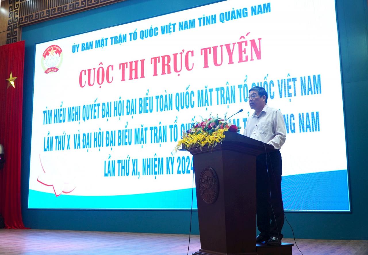 Ban Thường trực Ủy ban MTTQ Việt Nam tỉnh phát động cuộc thi trực tuyến tìm hiểu nghị quyết đại hội Mặt trận các cấp. Ảnh: TÂM ĐAN