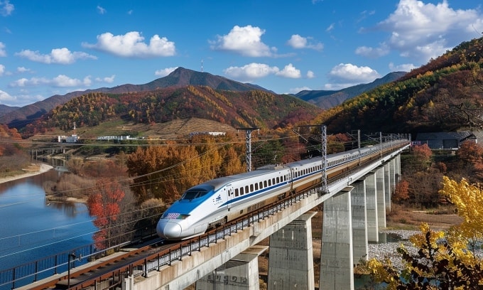 Ein Abschnitt über das Hochgeschwindigkeitsbahnsystem KTX. Foto: Koreanischer Zug