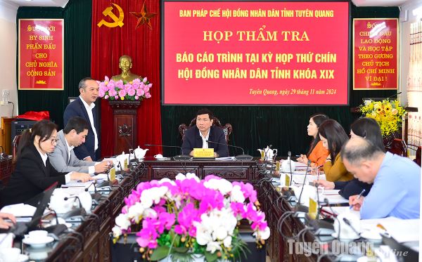 Thẩm tra báo cáo các cơ quan tư pháp trình tại kỳ họp thứ 9 HĐND tỉnh