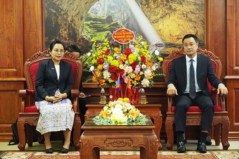 레 응옥 꽝(Le Ngoc Quang) 성 당 서기는 사반나켓 성 부지사 링통 셍타반(Lingthong Sengtavan)을 접견했습니다.