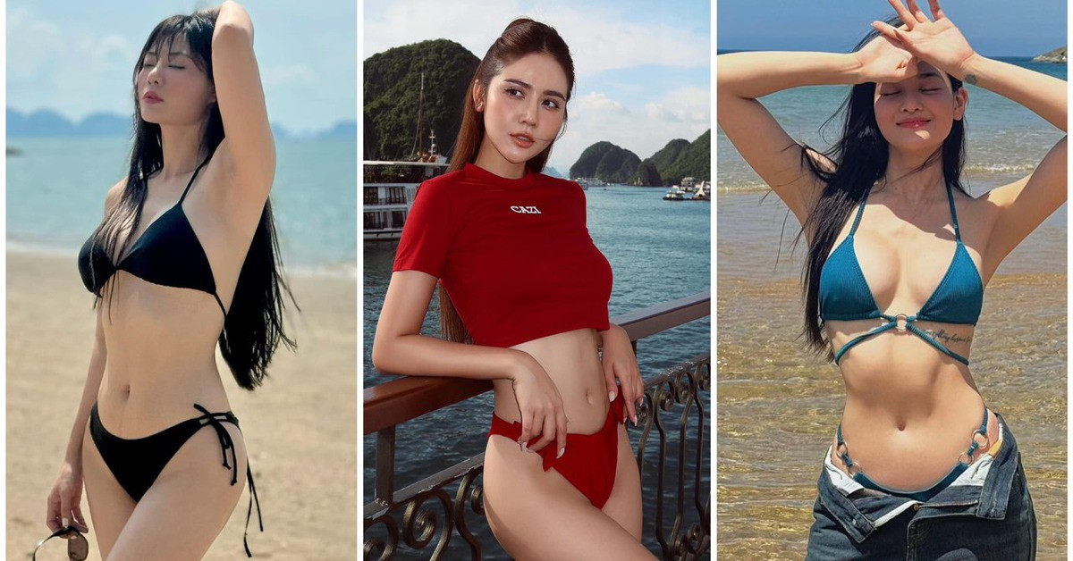 Huyen Lizzie, Thanh Huong, Quynh Nga... show off their figure in bikinis