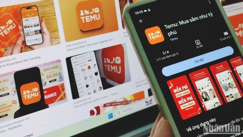 ظهرت للتو منصة التجارة الإلكترونية Temu، وهي تعلن بصوت عالٍ جدًا للمستهلكين الفيتناميين كما أنها تخضع للضرائب مثل Google وFacebook... (صورة توضيحية: TRUNG HUNG)