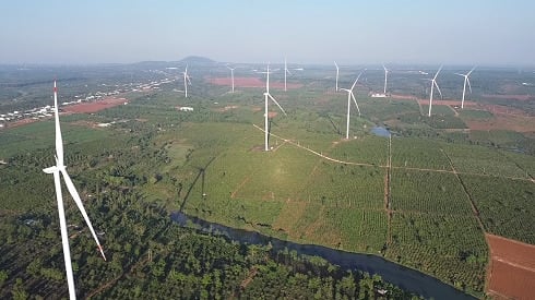 Ein groß angelegtes Windkraftprojekt in der Provinz Gia Lai. Foto: Nguyen Thanh Tuan