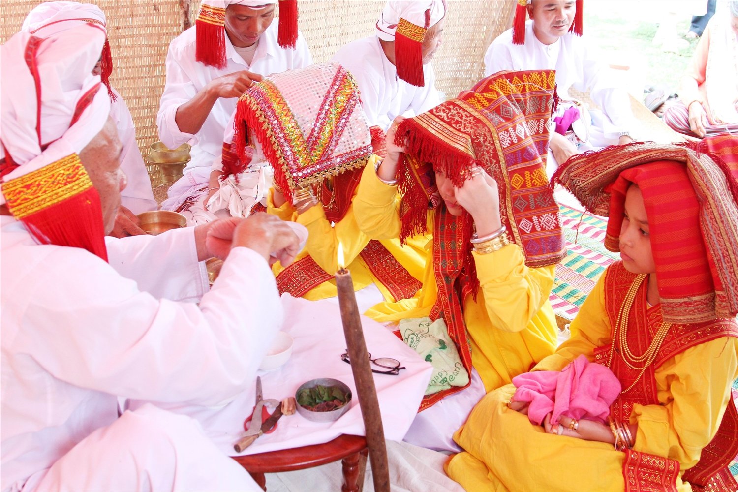 Coming of age ceremony of young girls in Luong Tri Cham village