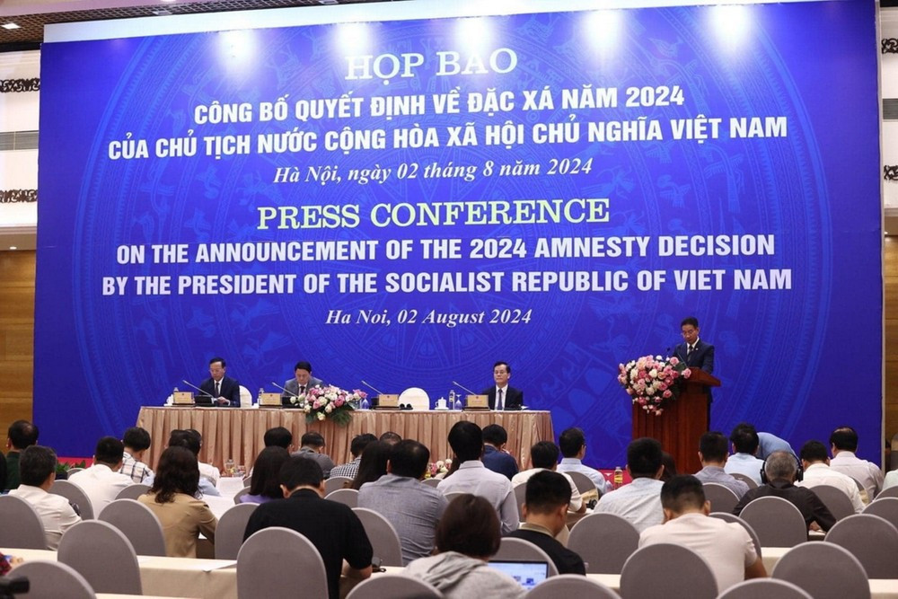 Press conference to announce the 2024 amnesty decision of the President of the Socialist Republic of Vietnam. (Photo: VNA)