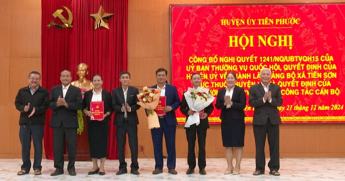 Tiên Phước công bố Nghị quyết của Ủy ban Thường vụ Quốc hội về sắp xếp đơn vị hành chính cấp xã