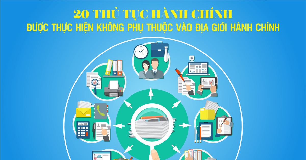 20 thủ tục hành chính được thực hiện không phụ thuộc vào địa giới hành chính