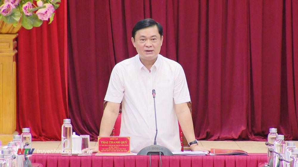 Comrade Thai Thanh Quy - Member of the Party Central Committee, Secretary of the Provincial Party Committee, Chairman of the Provincial People's Council, Head of the Provincial National Assembly Delegation delivered a concluding speech.