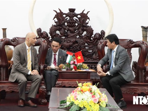 Comrade Nguyen Long Bien, Member of the Provincial Party Committee, Vice Chairman of the Provincial People's Committee received the Ambassador of the United Arab Emirates to Vietnam.