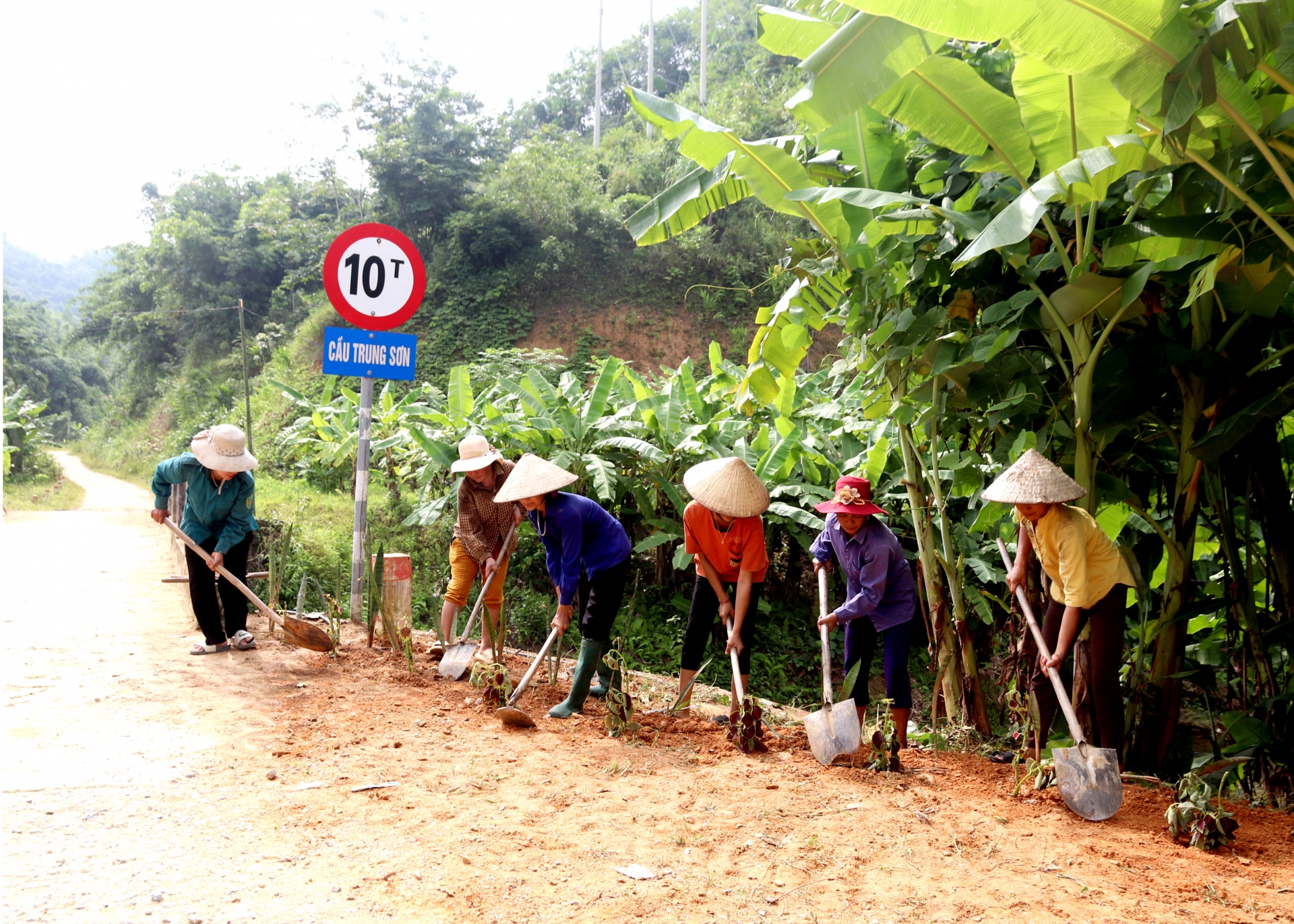 Los habitantes de la comuna de Huu San (Bac Quang) renuevan los caminos y callejones de la aldea.