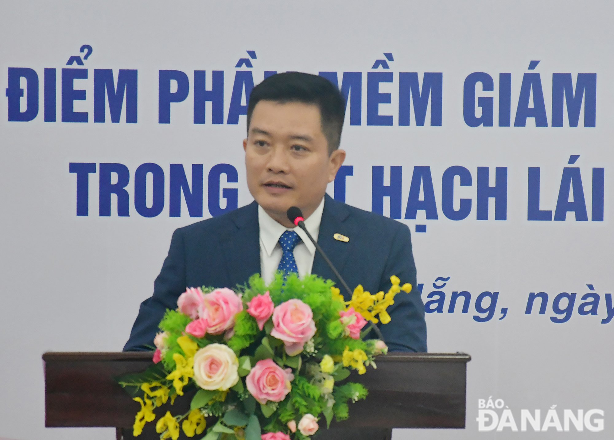 Le colonel Nguyen Van Dong, directeur du secteur bancaire personnel de MB pour la région des hauts plateaux du Centre, a pris la parole lors de la cérémonie. Image; Merci à toi