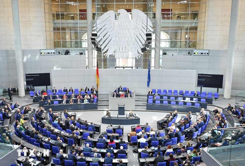 Vue panoramique d'une session du Parlement fédéral allemand à Berlin, le 13 mars 2024. (Photo : THX/TTXVN)