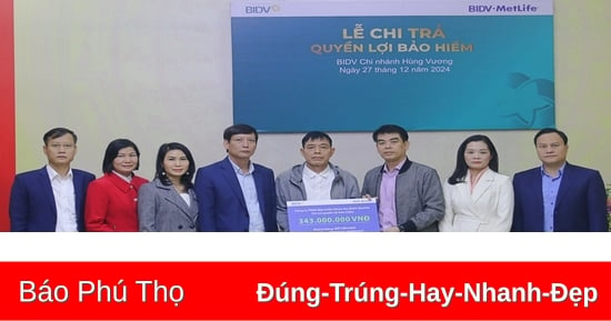 Bảo hiểm nhân thọ BIDV Metlife chi trả 343 triệu đồng quyền lợi bảo hiểm cho khách hàng