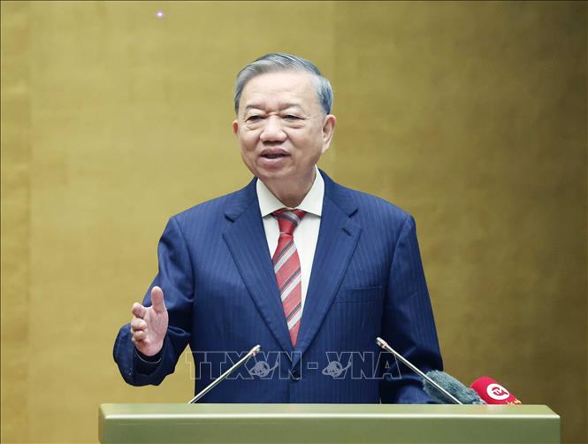 General Secretary To Lam delivers a speech at the Conference. Photo: Thong Nhat/VNA