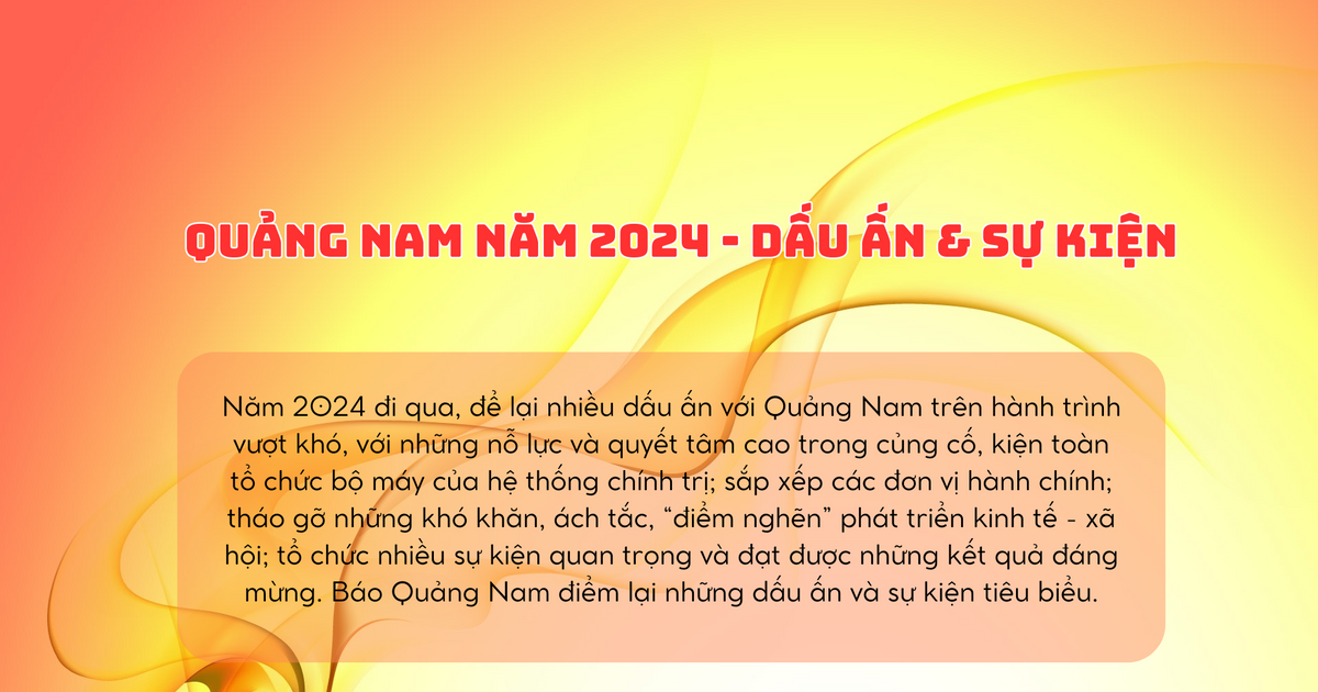 Quảng Nam năm 2024 - Dấu ấn & Sự kiện