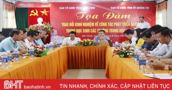 Hà Tĩnh, Quảng Trị trao đổi kinh nghiệm phát triển đảng viên là học sinh THPT