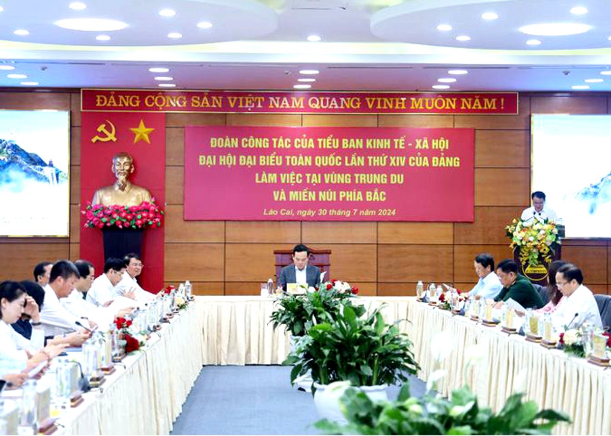 Tiểu ban Kinh tế - Xã hội Đại hội XIV của Đảng làm việc với các tỉnh vùng Trung du và miền núi phía Bắc