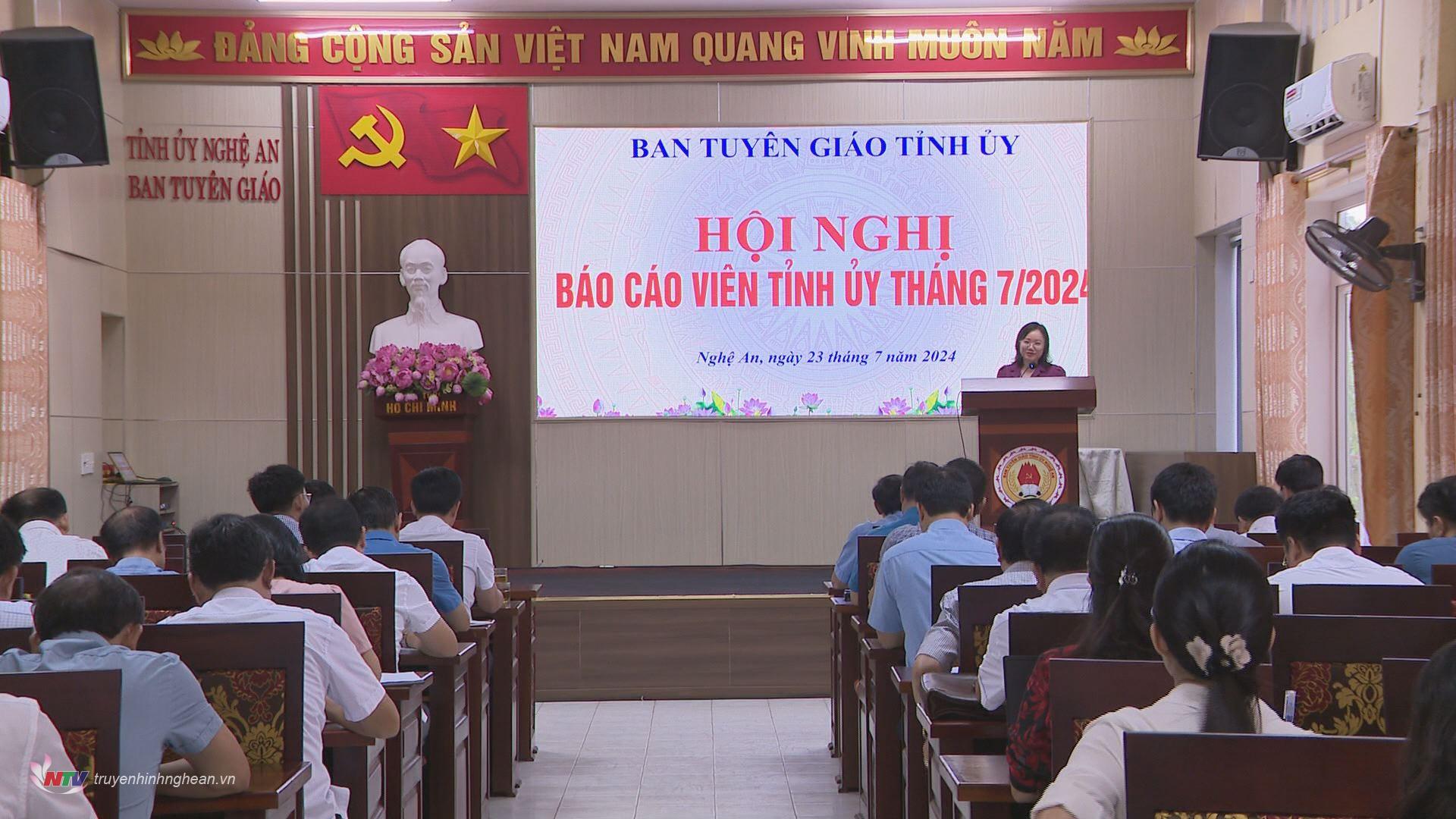 Hội nghị báo cáo viên tỉnh uỷ tháng 7 năm 2024 