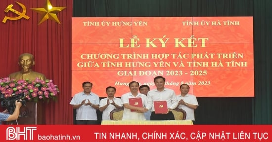 Hà Tĩnh và Hưng Yên ký kết hợp tác phát triển giai đoạn 2023