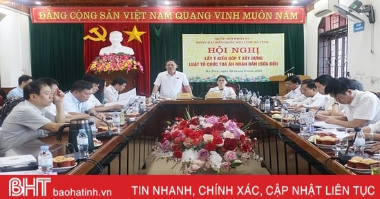 Ha Tinh National Assembly Delegation collects comments on the draft Law on Organization of People's Courts (amended)