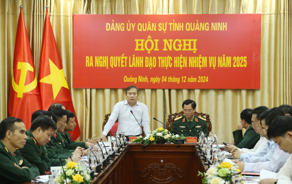 Comrade Vu Dai Thang, member of the Party Central Committee, Secretary of the Provincial Party Committee, Secretary of the Provincial Military Party Committee, concluded the conference.