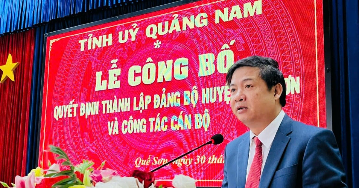 Công bố quyết định thành lập Đảng bộ huyện Quế Sơn (mới)