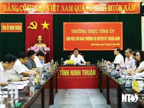 Thường trực Tỉnh ủy làm việc với Ban Thường vụ Huyện ủy Thuận Nam