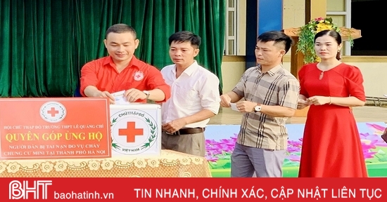 Hà Tĩnh quyên góp hơn 342 triệu đồng hỗ trợ nạn nhân vụ cháy chung cư mini