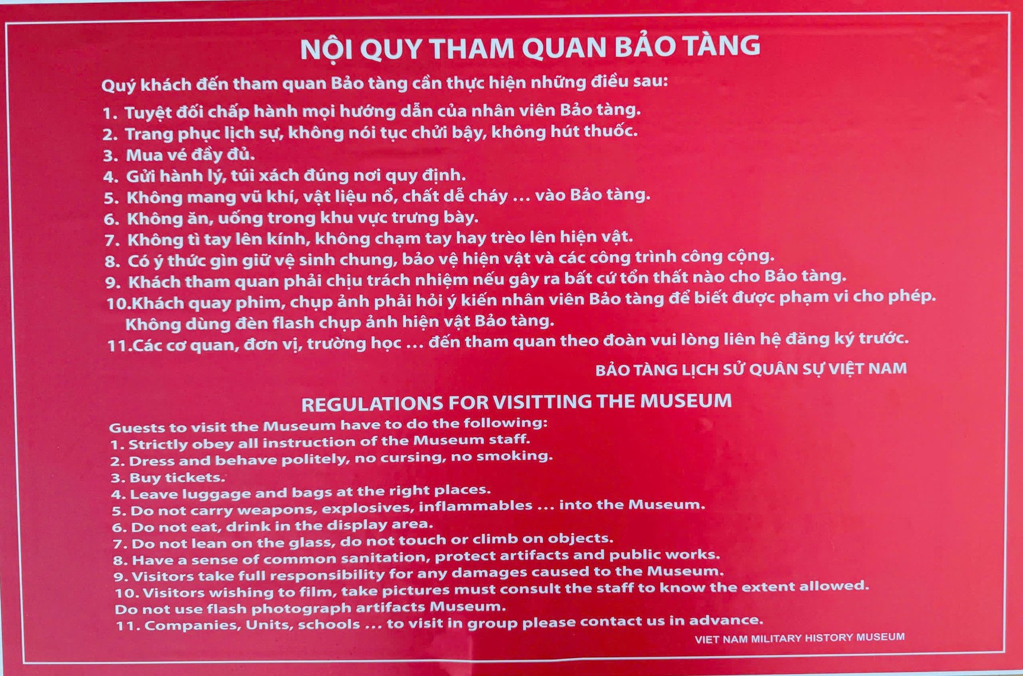 Bức xúc khách leo lên xe tăng, súng, pháo, hiện vật ở Bảo tàng Lịch sử Quân sự Việt Nam - Ảnh 4.