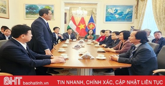 Los líderes de Ha Tinh visitan y trabajan con la Embajada de Vietnam en Hungría