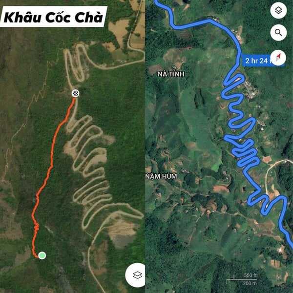 Khau Coc Cha Pass terrain នៅលើ Google Map ។ រូបថត៖ Nguyen Khac Chien