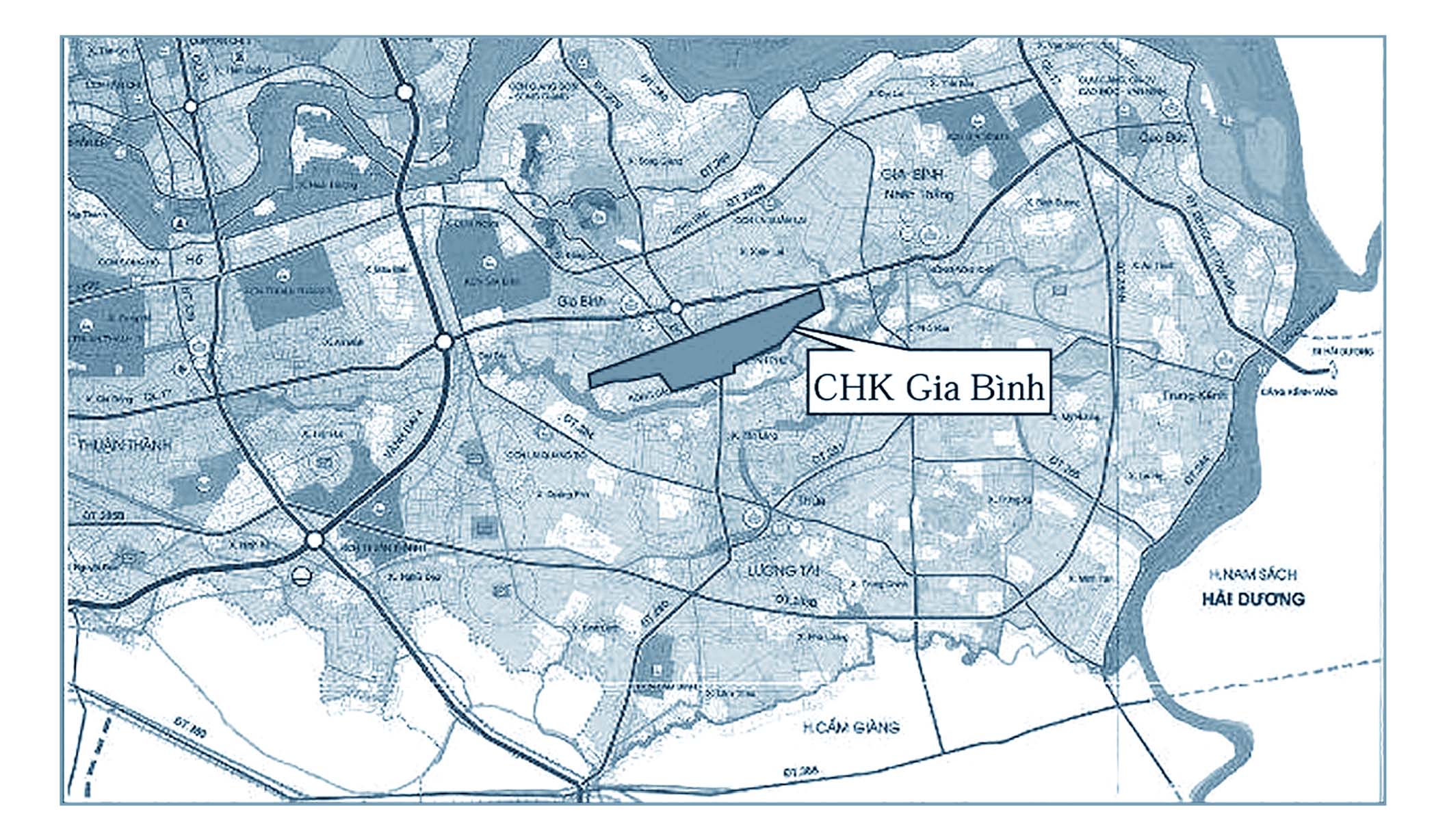 ទីតាំងនៃអាកាសយានដ្ឋាន Gia Binh