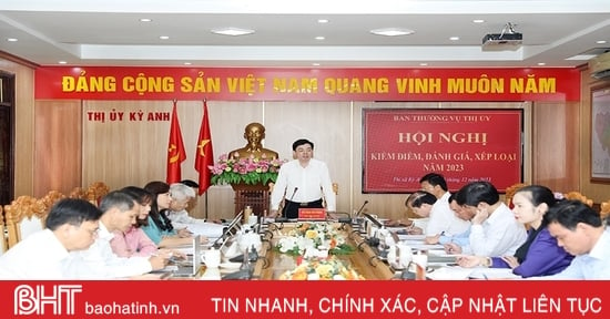 Ban Thường vụ Thị ủy Kỳ Anh kiểm điểm tập thể, cá nhân năm 2023