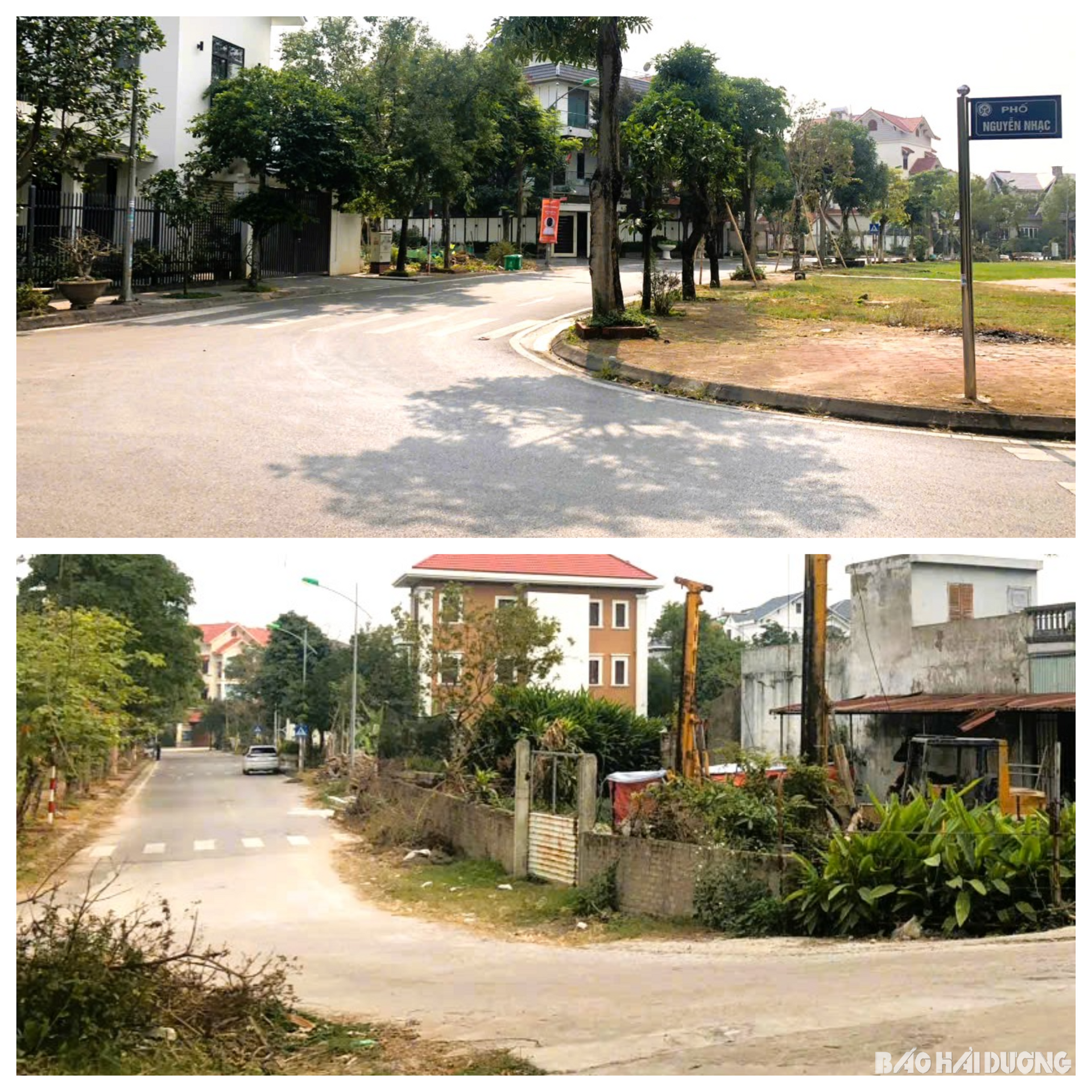 In der Stadt Hai Duong wurden 16 neue Straßen benannt. Auf dem Foto: Die Tran Huy San Street im Bezirk Tan Binh ist 303 m lang, beginnt an der Kreuzung mit der Nguyen Nhac Street (oberes Foto) und endet am Kim Son-Damm (unteres Foto).