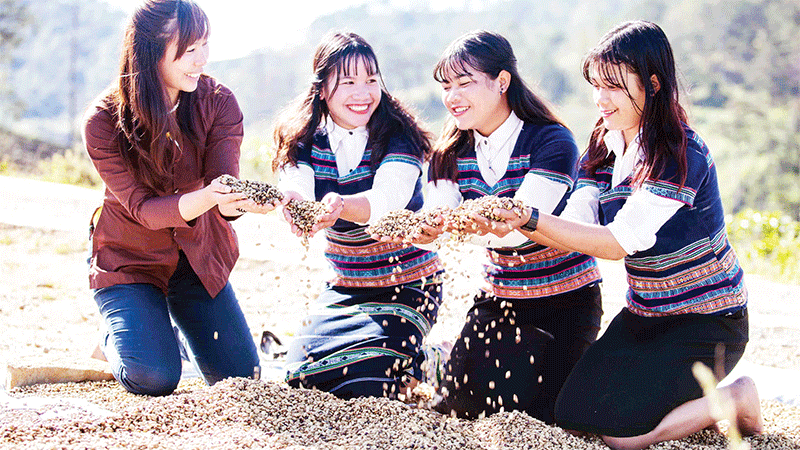 Coffee of the Co Ho people on the Langbiang plateau is very popular.
