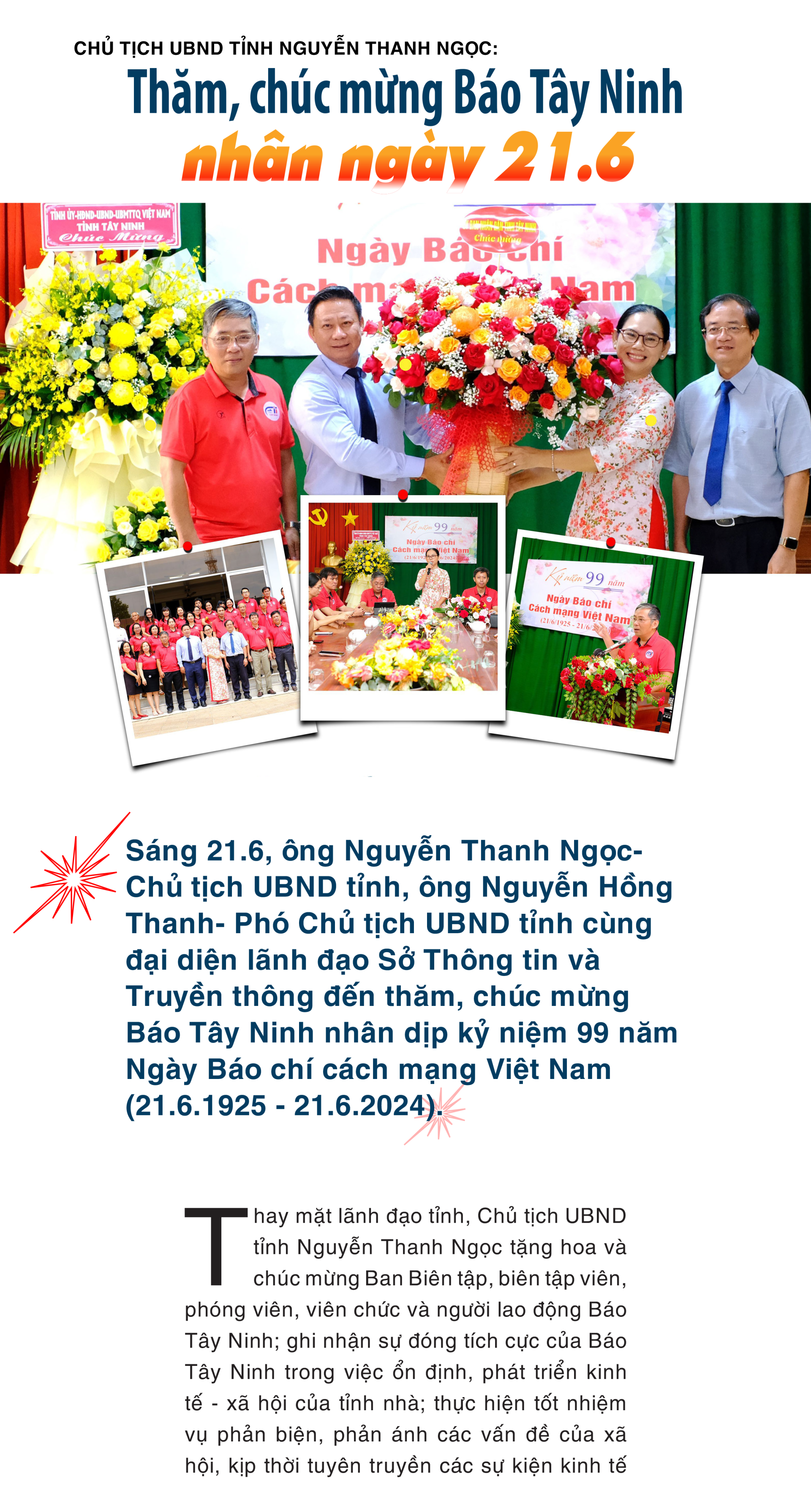 [Longform] Chủ tịch UBND tỉnh Nguyễn Thanh Ngọc: Thăm, chúc mừng Báo Tây Ninh nhân ngày 21.6