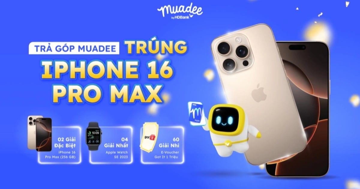 Cơ hội trúng iPhone 16 Pro Max với thẻ trả góp Muadee by HDBank