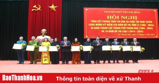 Khen thưởng 21 tập thể, 69 cá nhân xuất sắc trong phong trào thi đua và cuộc thi tìm hiểu về TP Thanh Hóa